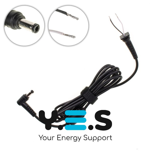 DC-кабель живлення для БЖ TOSHIBA 90W 5.5×2.5мм, 2 жили 2×0.9мм, L-штекер (БЖ-ноутбук) Original