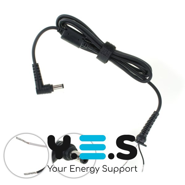 DC кабель живлення для БЖ Lenovo 90W 5.5×2.5мм, 2×1мм, L-штекер (БЖ-ноутбук) Original