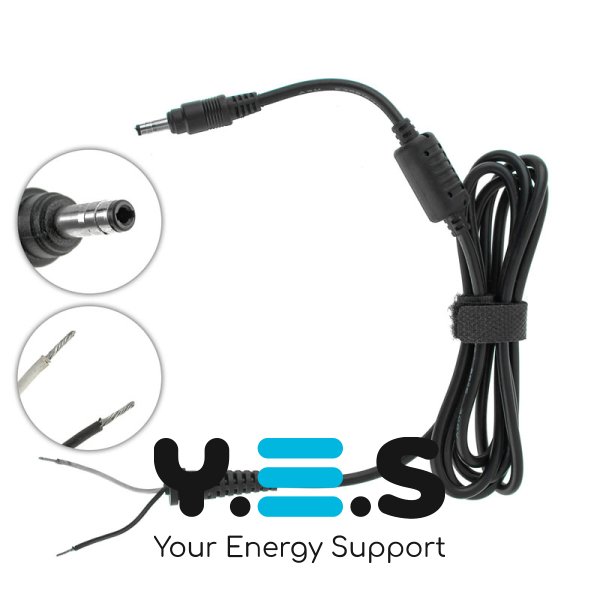 DC кабель живлення для БЖ HP 30W 4.0×1.7 мм, прямий штекер (БЖ→ноутбук) Original