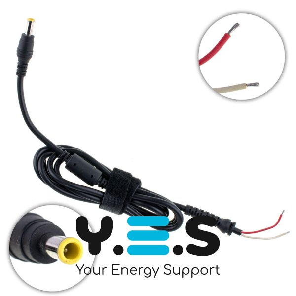 DC-кабель живлення для БЖ Samsung 90W 5.5×3.0-PIN, прямий штекер (БЖ→ноутбук)