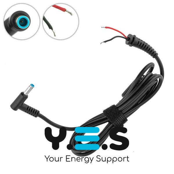 DC кабель живлення HP 90W 4.5x3.0мм+PIN, L‑штекер, 2 дроти (БЖ→ноутбук) Original