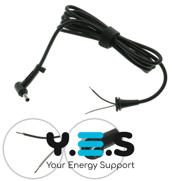 DC кабель живлення для БЖ ASUS 65–90W 4.5×3.0мм+PIN, L-штекер, 2 дроти, 170см Original