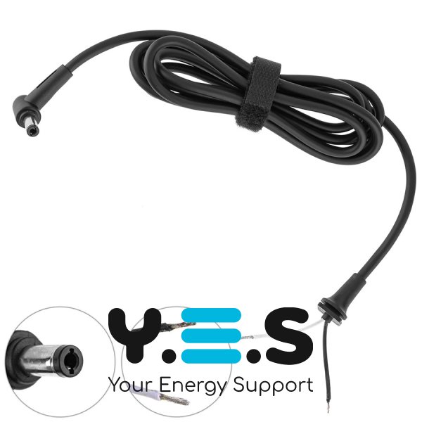 DC кабель живлення для БЖ ASUS 120–180W 5.5×2.5мм, 2×1.5мм, L‑штекер, 170см Original