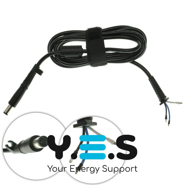 DC кабель живлення HP 120–180W 7.4×5.0мм+1pin, 3 жили, прямий штекер, 170см Original