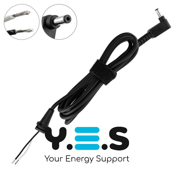 Кабель живлення DC для БЖ ASUS 65-90W 4.0x1.35мм L-штекер 140см (квадратний БЖ→ноутбук) Original