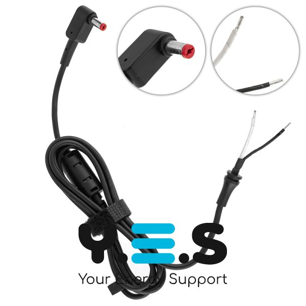 DC кабель живлення для БЖ ACER 120-180W 5.5x1.7мм, 2x1.5мм, L-штекер, ферит, 170см Original