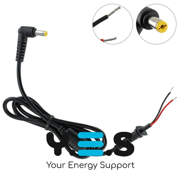 DC кабель живлення для БЖ ACER 90W 5.5×1.7мм, 2×1мм, L‑штекер (до ноутбука)