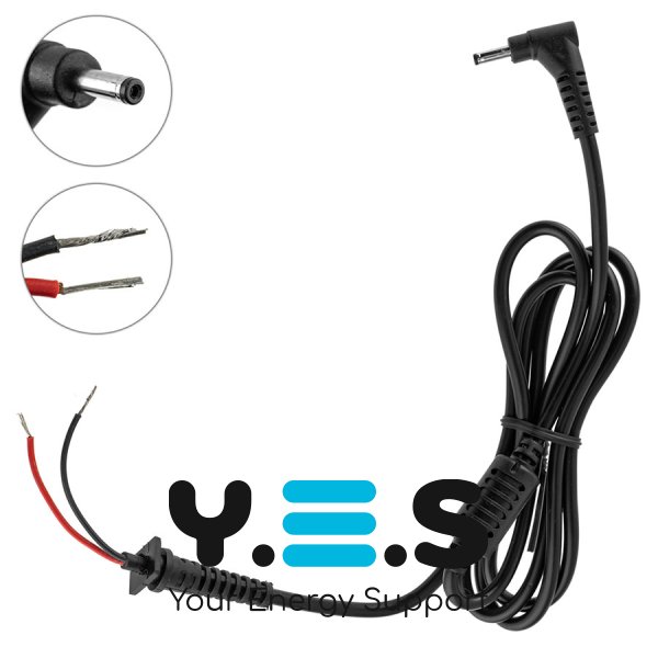 DC-кабель живлення для БЖ ASUS 90W 3.0×1.0 мм, L-штекер і L-вхід (БЖ→ноутбук)