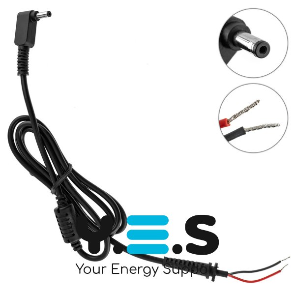 DC-кабель живлення для БЖ ASUS 65–90W, штекер 4.0×1.35 мм L-подібний (БЖ→ноутбук)