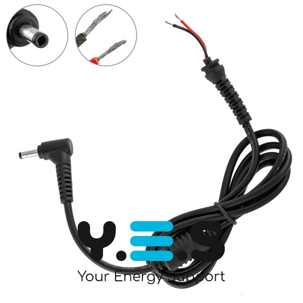 DC кабель живлення Lenovo 45W 4.0×1.7 мм, 2×1 мм, L‑штекер, від БЖ до ноутбука