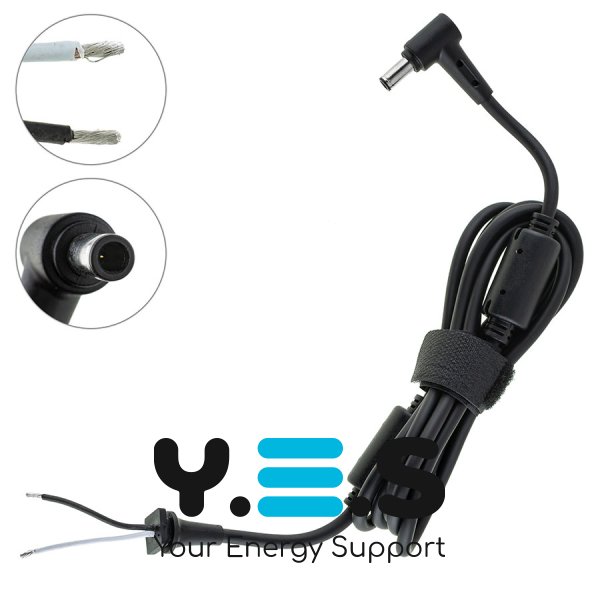 DC-кабель живлення ASUS 180–240W 6.0×3.7мм PIN, L-штекер, 2 ферити, 170см (БЖ-ноут) Original