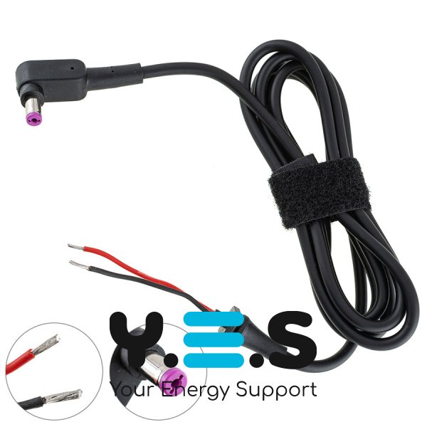 DC-кабель живлення для БЖ ACER 120–180W 5.5×1.7мм, 2×1мм, L-штекер (БЖ→ноут) Original