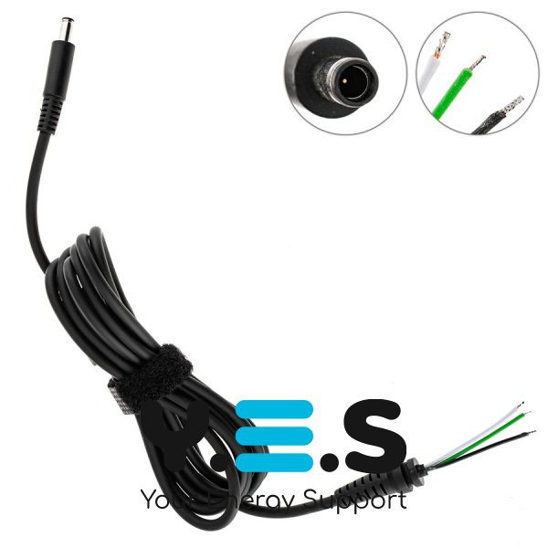 DC кабель живлення Dell для БЖ 45W 4.5×3.0мм+1pin, прямий штекер, ферит, 170см Original