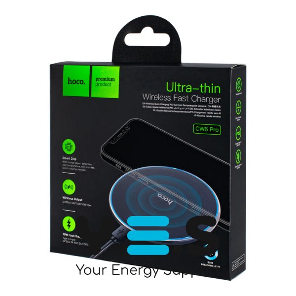 Бездротовий зарядний пристрій HOCO CW6 Pro Easy 15W, чорний (6931474755032)