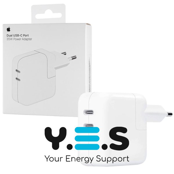 Зарядний пристрій Apple USB‑C 35W Dual Port 3.0A, білий (A2676)