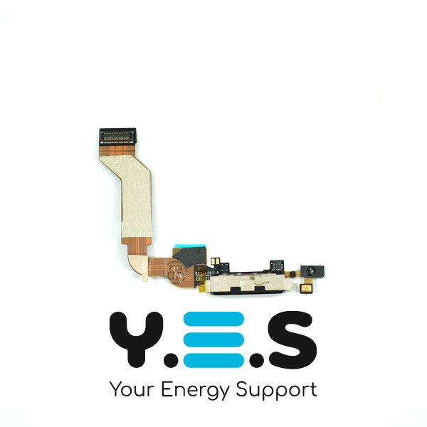 Шлейф с разъемом зарядки и компонентами для Apple iPhone 4S, black