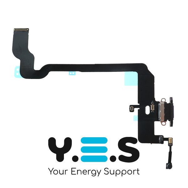 Шлейф с разъемом зарядки и компонентами для Apple iPhone XS, black