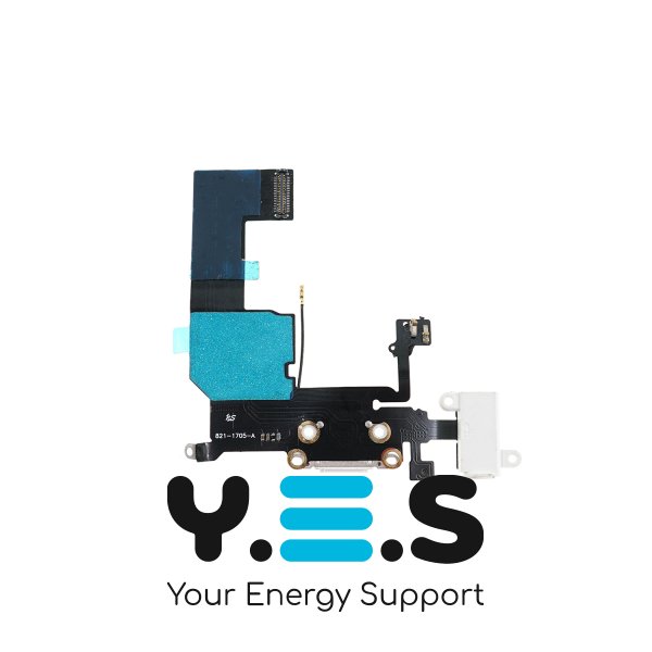 Шлейф с разъемом зарядки и компонентами для Apple iPhone 5C, white