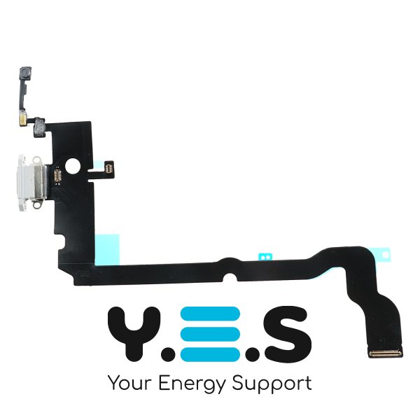 Шлейф с разъемом зарядки и компонентами для Apple iPhone XS Max, silver