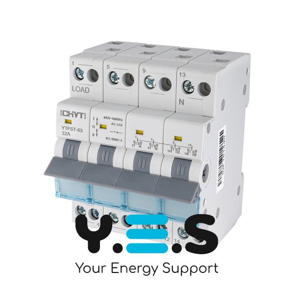 Перемикач напруги CHYT 2-0-1, 4P, 32A