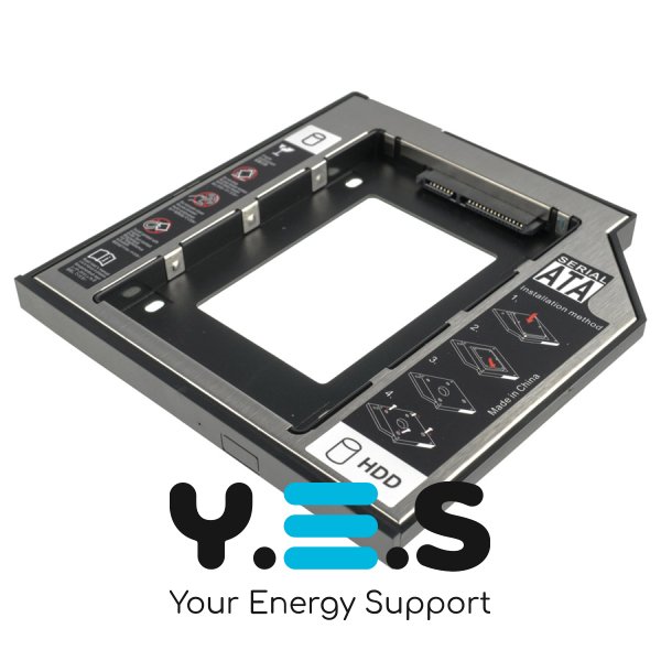 Карман Optibay для 2.5" SATA HDD/SSD 9.5 мм замість SATA-приводу ноутбука, матовий