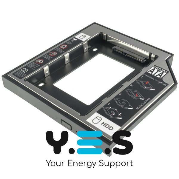 Карман-caddy Optibay для 2.5" SATA HDD/SSD 12.7 мм замість DVD-привода ноутбука, матовий