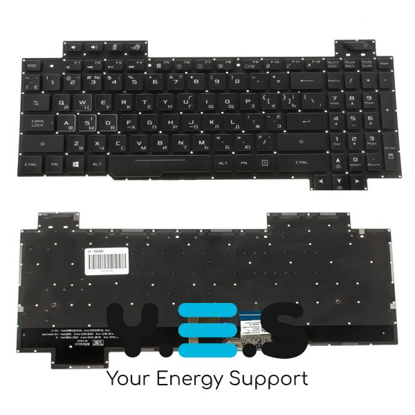 Клавіатура для ноутбука ASUS GL703GS/GL703GM, чорна, без рамки, RGB-підсвітка, RU Original