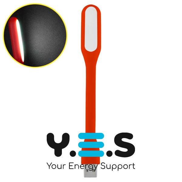 Гнучка USB LED лампа 5V 1.2W, червона