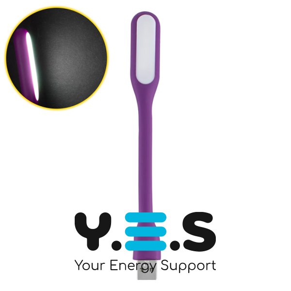 Гнучка USB-лампа 5V 1.2W, фіолетова