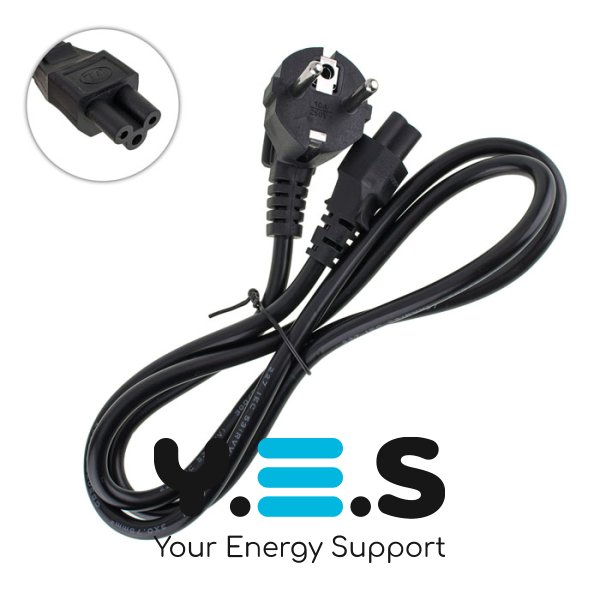 Мережевий кабель живлення для ноутбука 3pin 1,2 м, L-вилка, C5 «Міккі Маус» (конюшина)