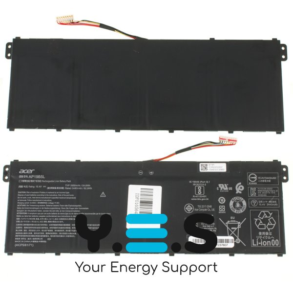 Акумулятор ACER AP19B5L для Aspire 5 A514-53/A514-53G 15.4V 3550mAh 53Wh (KT.00405.010) Original