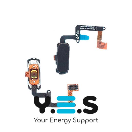 Кнопка Home з механізмом і шлейфом для Samsung A320, чорна