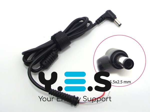DC-кабель 5.5×2.5 для ASUS/Lenovo/Fujitsu/Toshiba, 30/45/65/90W, від БЖ до ноутбука