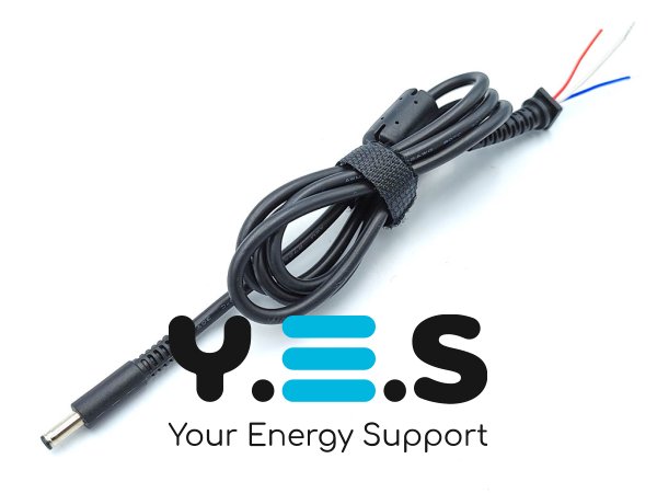 DC-кабель 4.5×3.0+Pin для Asus, Dell (45W/65W/90W), 3 дроти, феритовий фільтр, застібка