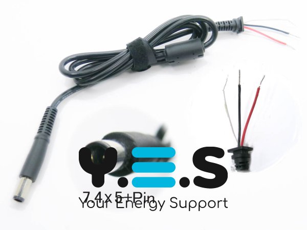 DC-кабель 7.4×5.0+Pin для DELL (45W/65W/90W/120W), 3 дроти, від БЖ до ноутбука