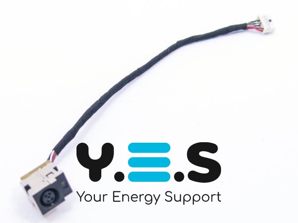 Роз’єм живлення для ноутбука HP DV6-3000, DV6-3100, DV6-3200, DV6T-3000, DV6T-3100, DV6T-3200, DV6-3xxx (7.4×5.0, центральний пін) з кабелем