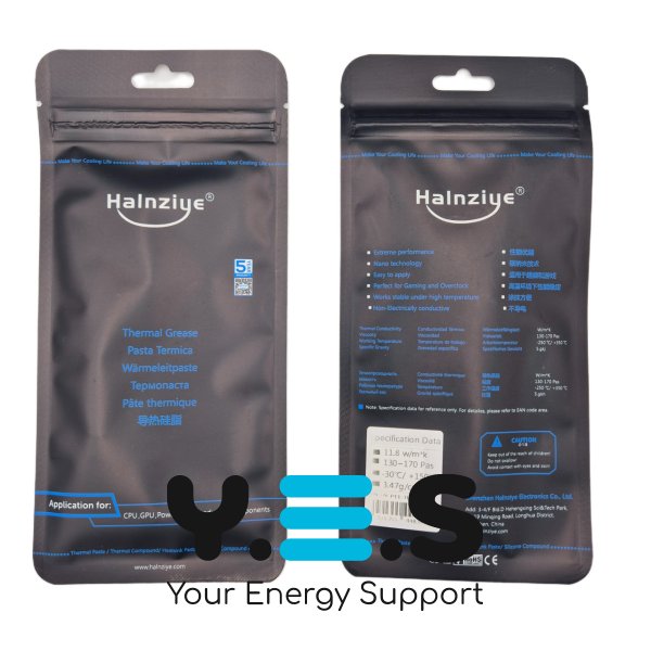 Термопаста Halnziye HY-P11 карбонова Gray, шприц 1 г, теплопровідність 11.8 Вт/м·К