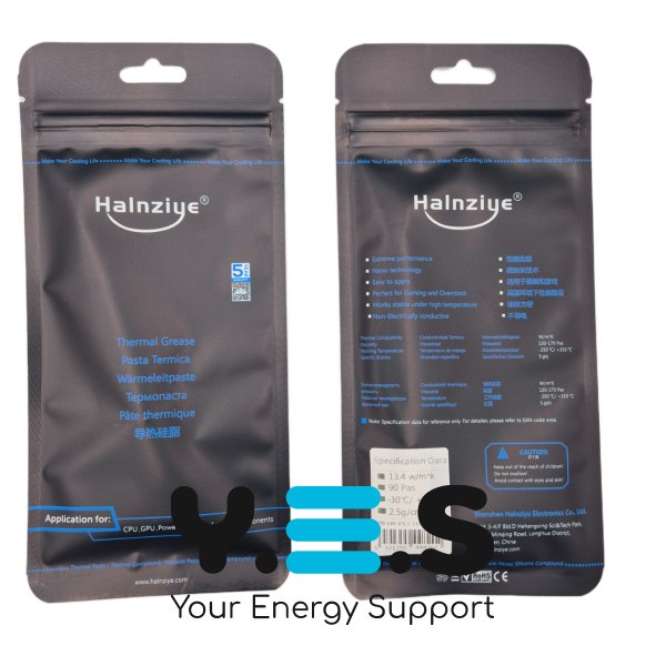 Термопаста Halnziye HY-P13 карбонова сіра, шприц 1 г, теплопровідність 13,4 Вт/м·К