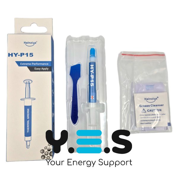 Термопаста Halnziye HY-P15 карбонова, сіра, шприц 2 г, теплопровідність 15,2 Вт/м·К