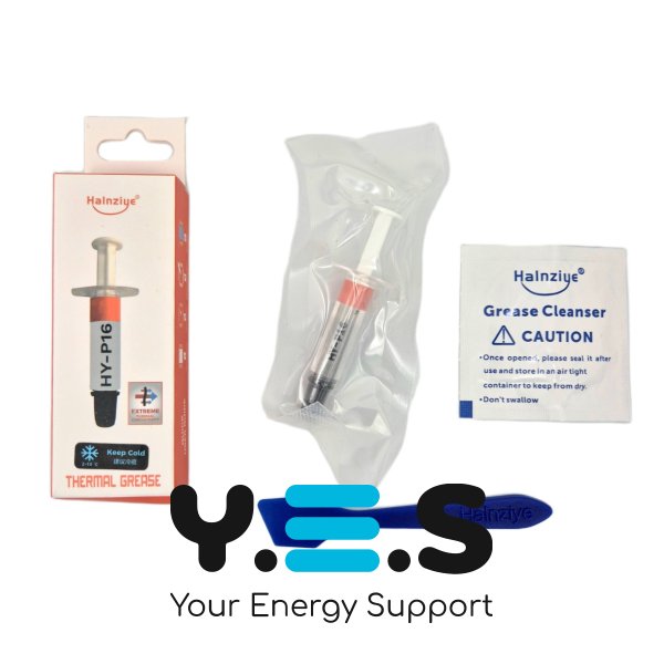 Термопаста Halnziye HY-P16 Carbon Gray, шприц 1 г, теплопровідність 16.1 Вт/м·К