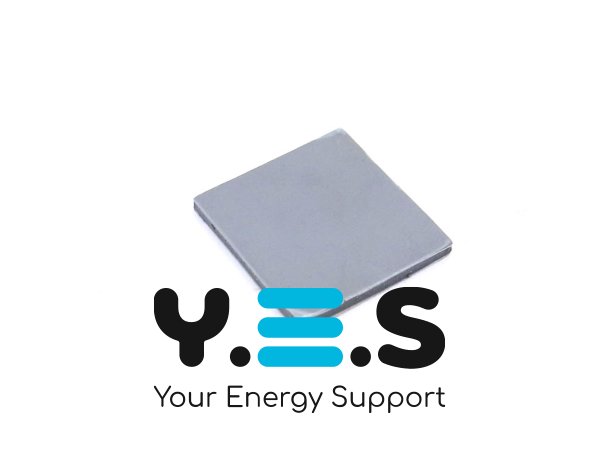 Термопрокладка силіконова Halnziye HY100 25×25×2.0 мм, 4W/m·K, сіра, клейка 3M (1 бік)