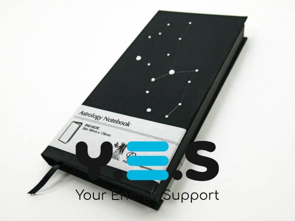Подарункова записна книжка сузір’я Зодіаку «Діва», блокнот 90×180×18 мм, 240 арк., чорний