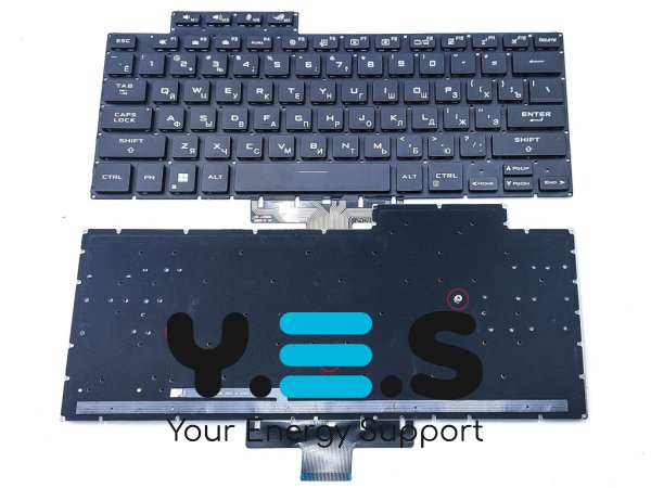 Клавіатура для ASUS GA503 GA503Q GA503QS GA503QR GA503RW GA503RM GA503RS, M16 GU603 GU603H GU603ZW, чорна + RGB підсвітка (RU)