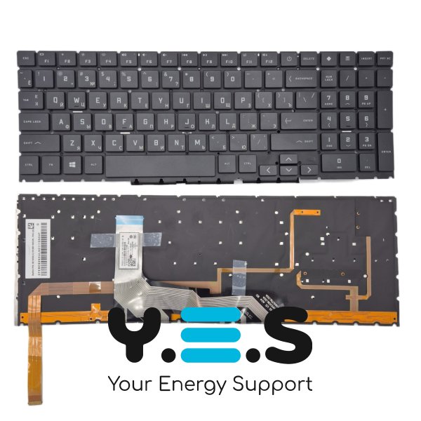 Клавіатура HP Omen 15-EK/15-EN/16-B/16-K, чорна RU, RGB 4 зони, Intel, Original