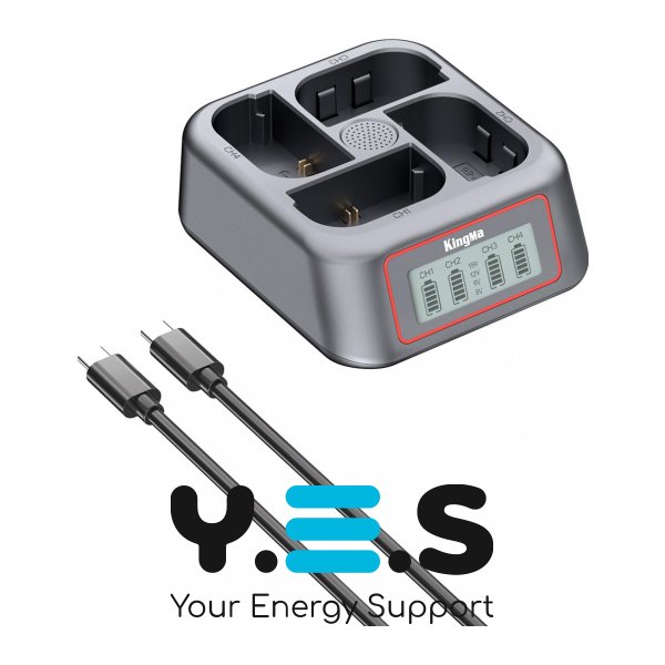 Швидкий зарядний пристрій KingMa на 4 акумулятори Canon LP-E6 (BM069-LPE6)