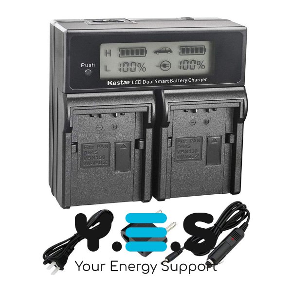 Зарядний пристрій KingMa на 2 акумулятори для Panasonic VW-VBN130/VW-VBN260/VW-VBN390