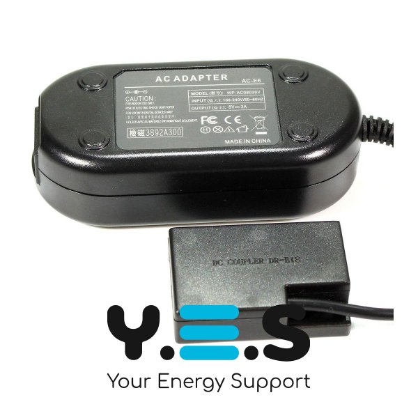 KingMa мережевий адаптер живлення Canon ACK-E18 з DC-адаптером DR-E18 (коплер) Kit