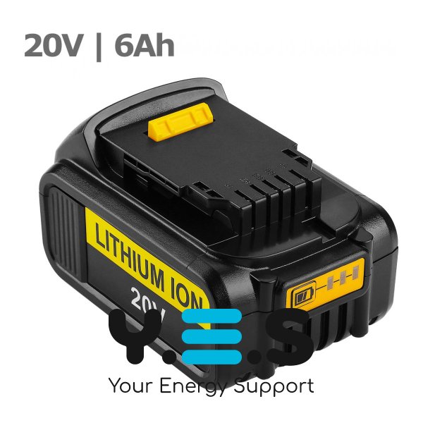 Акумулятор DCB200 20V 6.0Ah для DeWALT DCD/DCF/DCG/DCS, сумісний DCB203 DCB204 DCB205-2 DCB206 DCB201 (Replacement)