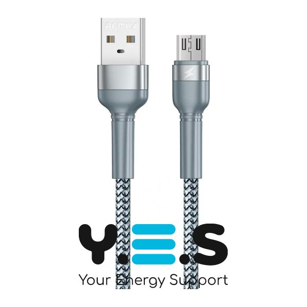 Кабель Remax RC-124m Silver USB–Micro-USB 1 м, 2.4 A (серія Jany)