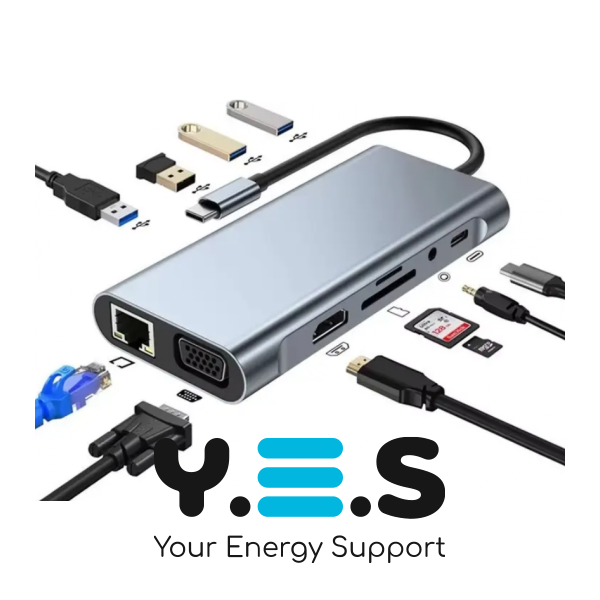 USB‑C хаб Mindpure 11‑в‑1 USB 3.1, багатофункціональна док‑станція